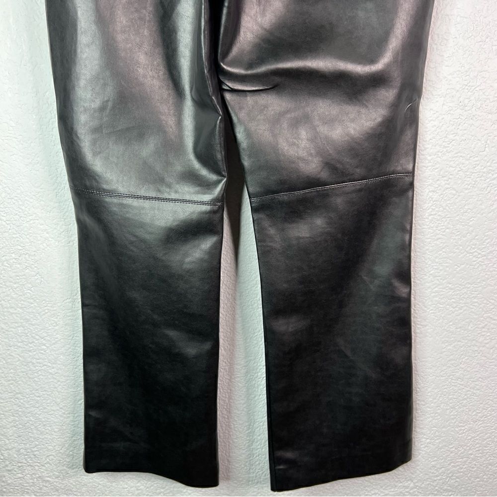 Wilfred Black Faux Leather Straight Leg  Women’s Moto Grunge Holiday Pants Sz 2 - Picture 7 of 11
